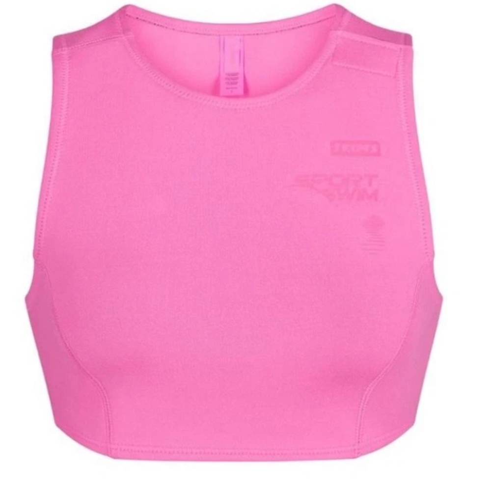 SKIMS Bright Pink Crop Top